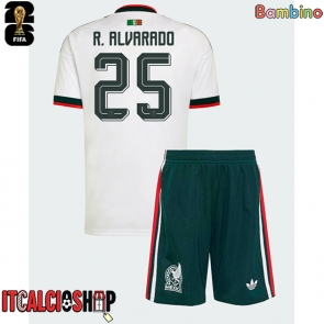 Messico Roberto Alvarado #25 Seconda Maglia Bambino Mondiali 2026 Manica Corta (+ Pantaloni corti)